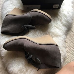 J Crew Macalister wedge boots in dark onyx w/box